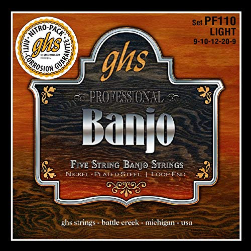 GHS Banjo PF110 - Set di 5 corde placcate in nichel