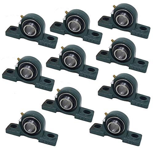 Gopart 10-teiliges Set Halterung UCP 204 Ø 20 mm selbstausrichtend mit Kugellager UCP204 aus Gußeisen