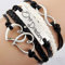 DIVISTAR Unendliches Kettenarmband, handgefertigt, Leder, gestrickt, Seil, One Love Direction, Heartpunk Charms
