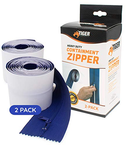 Tiger Tough Heavy Duty Airtight Peel & Stick Zipper for Dust Barrier Doors (2)