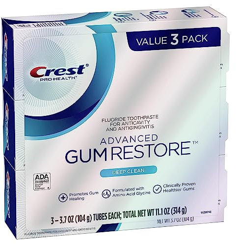 Crest Pro-Health Advanced Gum Restore Toothpaste, Deep Clean 3.7 Oz (Pack of 3)