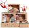 TLOXO 12pcs Weihnachts-Kekskästen Boxen Donut-Geschenkboxen Weihnachten Geschenkboxen Keksschachtel Kuchen-Kästen mit Sichtfenster Anhänger für Bäckerei Schokolade Pralinenschachtel Verpackung