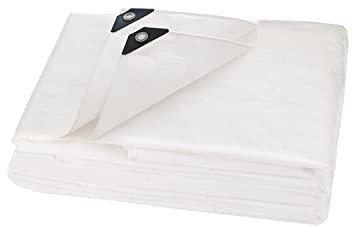 ANSIO Abdeckplane, 2 x 3 m / 6,5 Fuß x 10 Fuß, Plane Wasserdichtes Blatt, 260 g/m² - Weiß