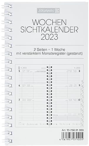 Brunnen Wochen-Ersatzkalendarium Modell 756 2023 Blattgröße 8,7 x 15,3 cm weiß, 1075601003