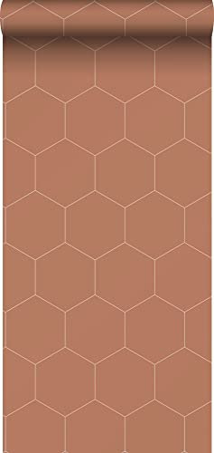 ESTAhome papier peint hexagone terracotta - 139376-0,53 x 10,05 m