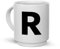 Tassendruck Stapel-Tasse mit Buchstabe und Zeichen - Buchstabe R Schriftstil Extrabreit - Buchstaben-Tasse Keramik, Stapelbar, Platzsparend, Dekorativ