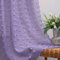 Durchscheinende Vorhänge, für Mädchenzimmer, rückseitige Stangenschlaufen, Pompons, getuftete Textur, für Kinder-, Babyzimmer, halbdurchsichtig, Pastellton, 2 Paneele, 213 cm lang, Helllila, Lavendel