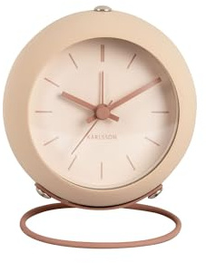 Karlsson Wecker Nirvana Globe - Braun - Ø9,5cm | Rund - skandinavisch - Eisen - Wecker für Schlafzimmer
