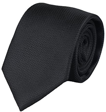 TruClothing Satin Silk Textured Tie Gift Set Pocket Square Cuff Links Tie Matt Satin - Black 301 One Size