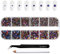 Beadsland Strasssteine für Makeup,8 Größen 2500pcs Kristall flache Rückseite Strasssteine Gesicht Edelsteine für Nägel Handwerk mit Pinzette und Wachsstift,Blauer Vulkan,SS4-SS30
