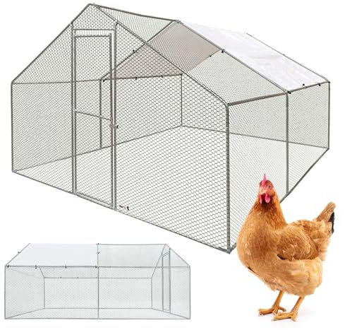 MaxxPet Hühnerstall Winterfest – Voliere hühner für aussen - Freilaufgehege hühner 3x4x2m - Hühnerhaus aus Metall – Chicken coop mit wasserdichte und UV-beständige Abdeckung