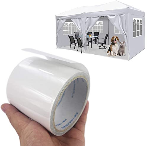 IGTOPS Professional Unsichtbares Wasserdichtes Zelt Reparaturband, Messer-Kratztuch-Reparaturband, Durchsichtiges Planen-Klebeband für PVC-beschichtetes Zelt/Markise/Pavillon/Abdecktuch (10cm*5m)