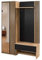 BETTSO -Flurgarderobe Flurmöbel Breit Garderoben mit Spiegel I Garderobenpaneel Wandgarderobe mit Ablage und Schuhschrank I Garderobenschrank Flur-MOLO (Schwarz+Wotan+Lamelen)