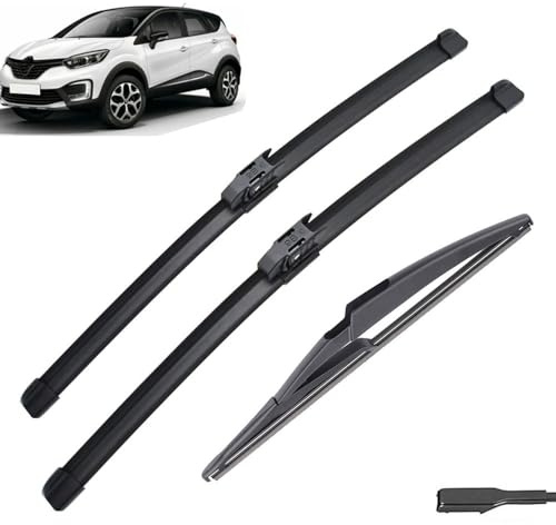 Limpiaparabrisas de vehículos Juego de escobillas limpiaparabrisas delanteras y traseras for Renault Captur Kaptur 2020 2019 2018 2017 2016 26 16 12 , 3 uds. Limpiaparabrisas para todo clima