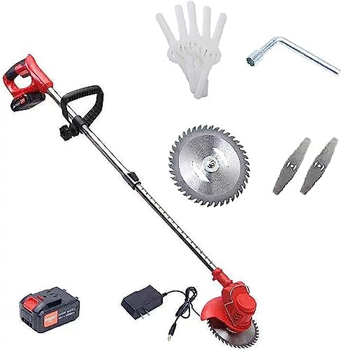 RUTAVM Portatile in Mano Tagliaerba a Batteria, tagliaerba Portatile a 3 Lame 24V Tagliaerba Portatile Elettrico Piccolo Testa della Macchina Regolabile Tagliaerba da Giardino