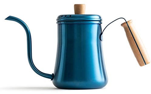 OQHAIR Coffee Kettle 4-Cups 200ML Moka Stove Top Coffee Maker Stainless Steel Espresso Maker Express Coffee Maker Moka Pot Stovetop Kettles (Color : Silver, Size : 200ML) (Blue 30x17.5cm)