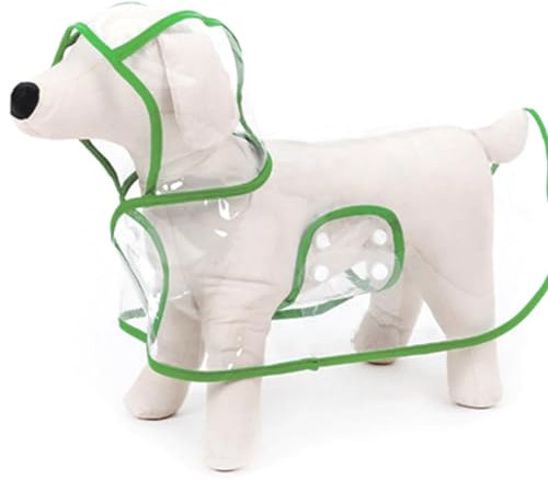 GGUFAY Chubasquero Impermeable para Perro Pequeño, Abrigo Paraguas, Ropa para Perros, L, Verde