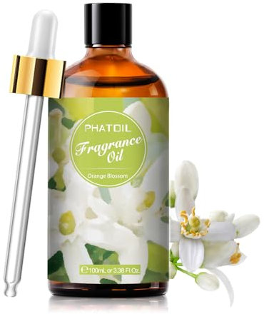 PHATOIL Fleur d’Oranger Huile Essentielle 100ml, Huile de Fleur d’Oranger pour Diffuseur, Huile Parfumée pour Aromathérapie Humidificateur, Bougies