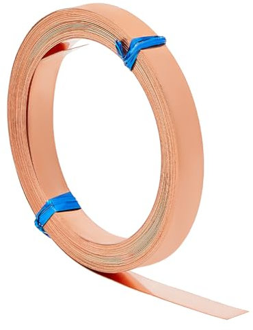 BENECREAT 19.69 Ft/6m Flat Pure Copper Wire, 8mm Wide Craft Pure Copper Wire, Handmade Craft Wire for DIY Jewellery Crafts Tarnish Resistant Jewellery Wire