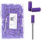 100 brocas pequeñas para uñas con broca de mandril de 3,1 mm, 120 bandas de lijado de lima de uñas de grano medio para uñas acrílicas, eliminación de gel, manicuras y pedicura (morado, grano 120)