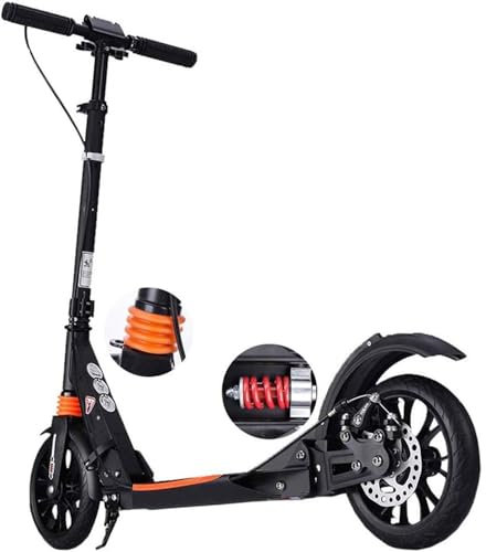NBTRXWAFR City Scooter - Adult Big Wheels Double Suspension Commuter Scooter with Double Shock Absorption, Disc & Handbrake, 150K