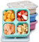 ALFFREUDE 4 Piezas Snack Boxes con 4 Compartimentos, Bento Box, Fiambrera Compartimentos, Caja de Aperitivos 4 Colores para Cocinas, Frigoríficos, Microondas, Picnics, Escuelas, Viajes, Campin