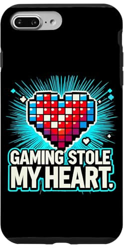 Hülle für iPhone 7 Plus/8 Plus Gamer Romance Videospiele Herz Pixel Art Gaming Leidenschaft