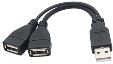 Divisor USB 2 Entradas 1 Salida | Cable de Extensión USB Macho Hembra - Compatible Con PC, Ordenador Portátil, Sin Conexión Inalámbrica