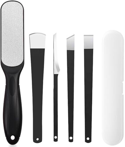 Pedicure Sets for Feet, 5PCS Foot File Foot Scraper Foot Scrub for Hard Skin, Professional Foot Care Pedicure Tools Kit for Callus Remover Corn Remover, Hard Skin, Dead Skin, Cracked Skin