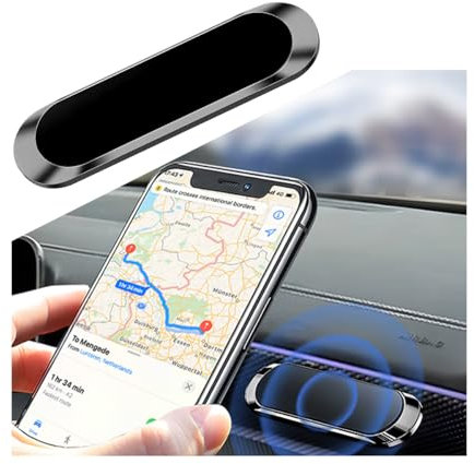 CGEAMDY Handyhalter Fürs Autos Magnet Streifen, Auto Magnetischer Telefonhalter Kompatibel, Handy Halterung Autos Magnethalter, Handyhalterung Auto Magnet 360° Einstellbar Autozubehör(Schwarz)