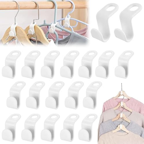 Ganci Collegamento Grucce, 50 Pezzi Connettori Appendiabiti Salvaspazio, Appendini Connettore, Ganci Collegamento per Vestiti, Mini Gancio Appendiabito Risparmia Spazio, per Ganci Grucce, Armadi