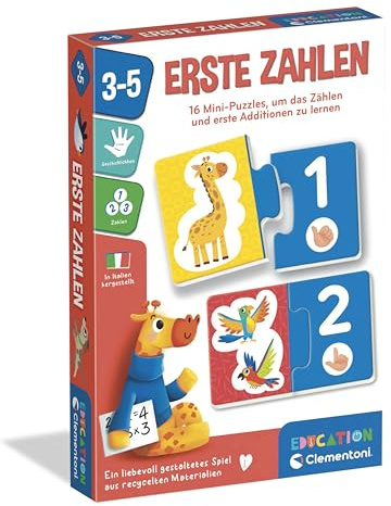 Clementoni Education Erste Zahlen - Lernspiel für Kinder ab 3 Jahren | 16 Mini-Puzzles zum Lernen von Zahlen & ersten Additionen