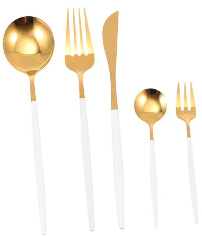 OKUMEYR 1 Juego De 5 Piezas De Vajilla De Cinco Piezas Kit De Vajilla Kit De Cubiertos De Estilo Europeo Kit Antiguo Cuchara De Té Cubiertos Cucharas Cuchara Tenedor