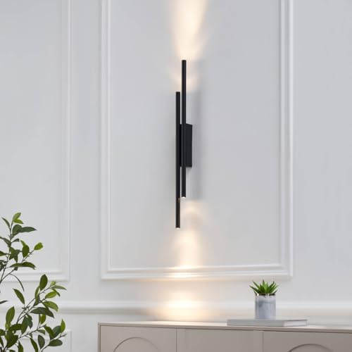 Kosilum – Innenleuchte, Schwarz, vier Lichtpunkte, 70 cm – Gali – Licht warmweiß Beleuchtung Wohnzimmer Schlafzimmer Küche Flur – 10 W – 1756 lm – integrierte LED – IP20