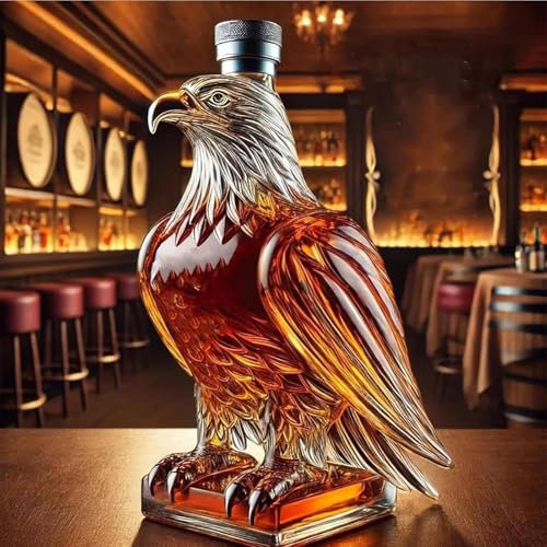 Eaglory Whiskey Bottle, Fanyil Eaglory, Unique Whiskey Eagle Glass Decanter, Funny Whiskey Eagle Bottle, Sherum Vueeze Eaglory Whiskey Decanter, Exquisite Home Bar Decoration Gifts (A)