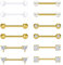 AVYRING 6 Paar Nippelpiercing Gold - 14G Barbell 16mm mit Herz-CZ-Design