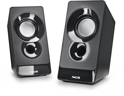 NGS SB210 - Altoparlante Stereo 12 W per PC, Alimentazione USB, Ingresso Jack 3,5 mm, Suono Nitido e Avvolgente, Controllo del Volume, Design Compatto, Plug & Play, Compatibile con Computer e Laptop