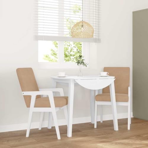 YuuSsea Esszimmerstühle mit Kissen, 2er-Set, Modern Holzstuhl für Küche & Wohnzimmer, Ergonomisches Design, 110kg Traglast, Weiße Massivholz-Stühle