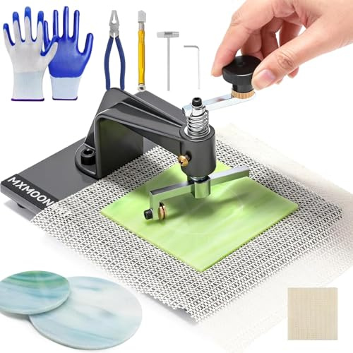 Mxmoonant Coupe-cercle en verre - Diamètre : 2 à 10 cm | Pour vitrail normal - Avec patin en caoutchouc antidérapant et pince à verre