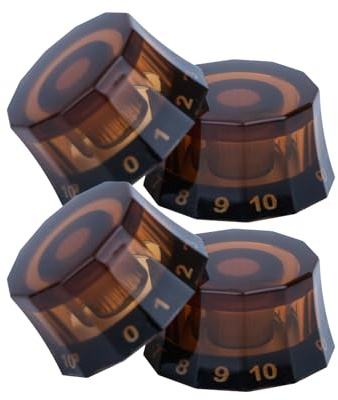Set of 4pcs Dodecagon E-Gitarrenknöpfe Lautstärke-Ton-Knob Gitarre Bass-Knob EPI LP Potentiometer Cap Acryl Gitarrenparts Ersatzaccessoires