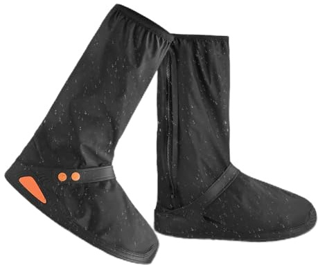 Alaoo Bike Gaiter, Regenschutz Schuhe Fahrrad, Outdoor SchuhüBerzieher Wasserdicht, Transparent, Faltbare Regenüberschuhe rutschfeste Schuhe Überschuhe mit Reißverschluss