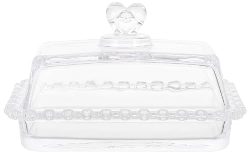 Amosfun Présentoir Gâteau Verre avec Couvercle Plateau avec Couvercle pour Desserts Cupcakes Bonbons Assiette De Présentation pour Anniversaire Baby Shower Mariage 17.00 X 10.50 X 10.00 Cm