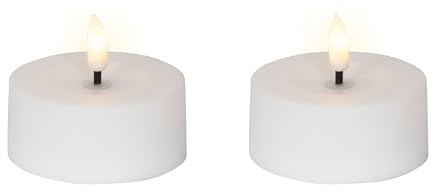 Lumineo Solar LED Teelicht Outdoor 7x3,2cm Kunststoff - flackernde Flamme Effekt - Outdoorkerzen batteriebetrieben - Flammenlose Kerzen als Tischkerzen Dekokerzen Kunstkerzen - Weiß Warmweiß