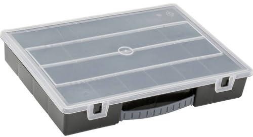 Stanley Organizer/Aufbewahrungsbox “160” 1-92-761 (34x6x26 cm, mit 14 Fächern, transparenter Deckel, integrierter Griff, zur Aufbewahrung von Zubehör & Kleinteilen)