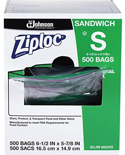 Resealable Sandwich Bags, 1.2 ml, 6-1/2 x 6, Clear, 500/Box