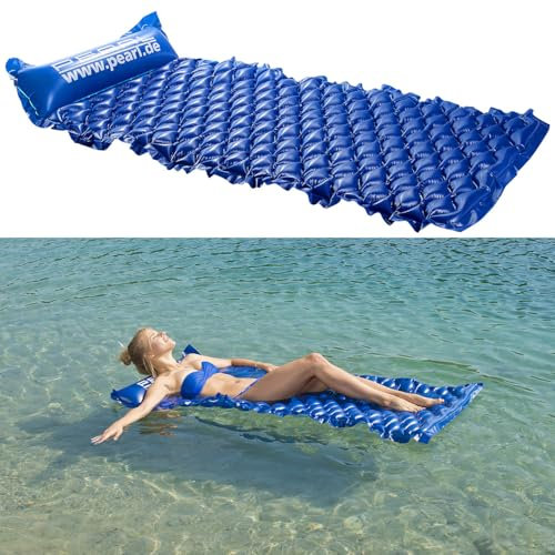 PEARL Wassermatratze: Aufblasbare Komfort-Wasser-Luftmatratze, 155 x 76 cm, bis 80 kg (Luftmatratze Meer, Wasser stabil, Luftmatratzen fürs)
