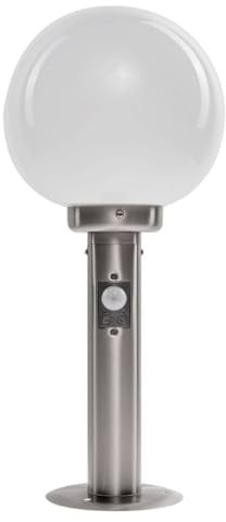 Lindby Edelstahl Sockelleuchte/Wegeleuchte mit Bewegungsmelder, Höhe: 45 cm Sockellampe Garten IP44 Aussenleuchte Wege Hof