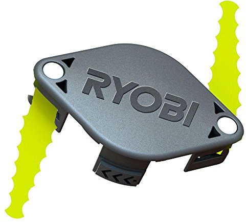 RYOBI Polycarbonate Bladed Trimmer Head (2 Pack) - Compatible with Ryobi 18V, 24V, 40V Strimmers - Black - Battery Powered