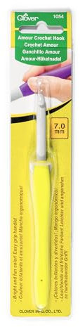 Clover CL1054 Häkelnadel, Plastic, Gelb, 7mm