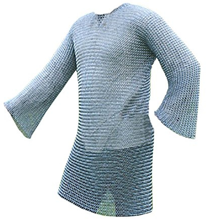 Kettenhemd, langarm, 9mm ID, verzinkt, Gr. XL von Battle-Merchant Mittelalter Wikinger LARP